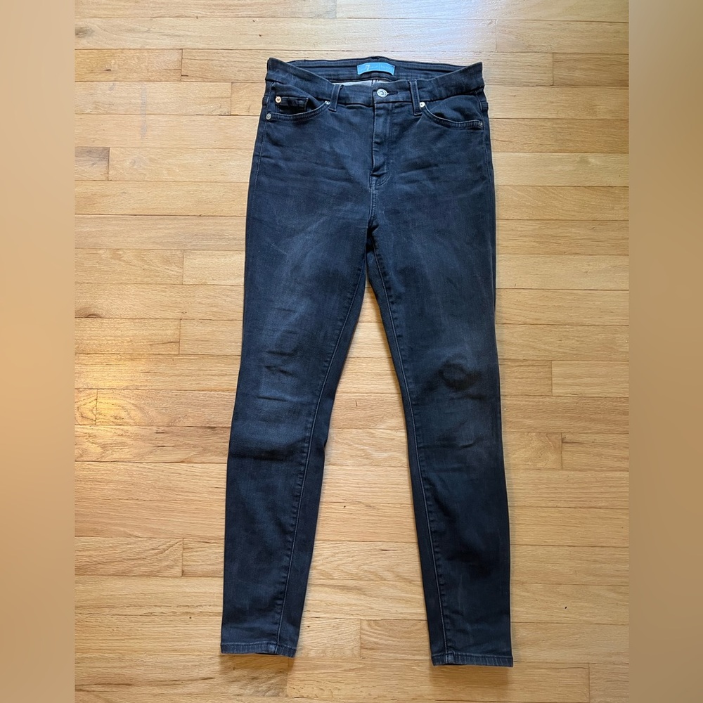 7 For All Mankind B(air) High Waist Skinny Jeans in Gray
